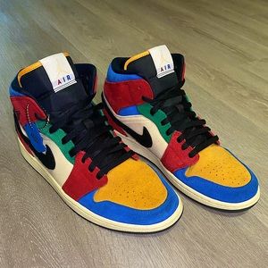 Jordan 1 Mid Size SE Fearless Blue The Great, 10.5